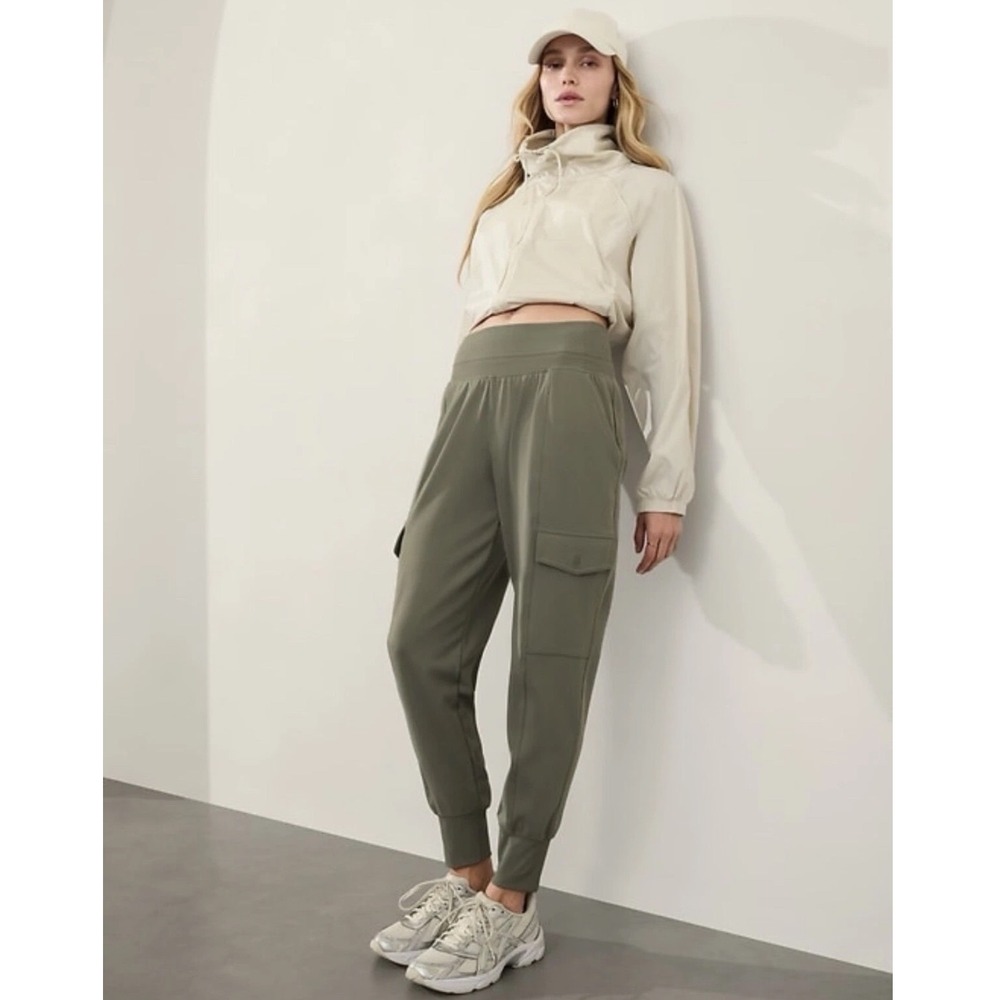 Athleta Cargo Jogger Pants Olive Green S